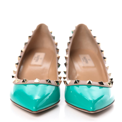 Valentino Garavani Patent Rockstud 70mm Wedges 37 Opaline Green Poudre 2 of 9