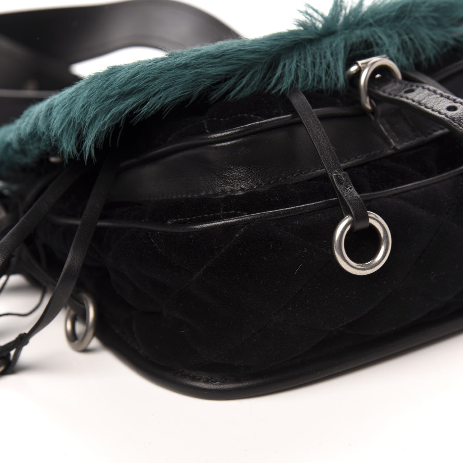 Prada Cavallino Velluto Corsaire Antic Crossbody Bag Biliardo Black 5 of 9