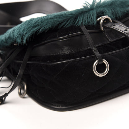 Prada Cavallino Velluto Corsaire Antic Crossbody Bag Biliardo Black 5 of 9