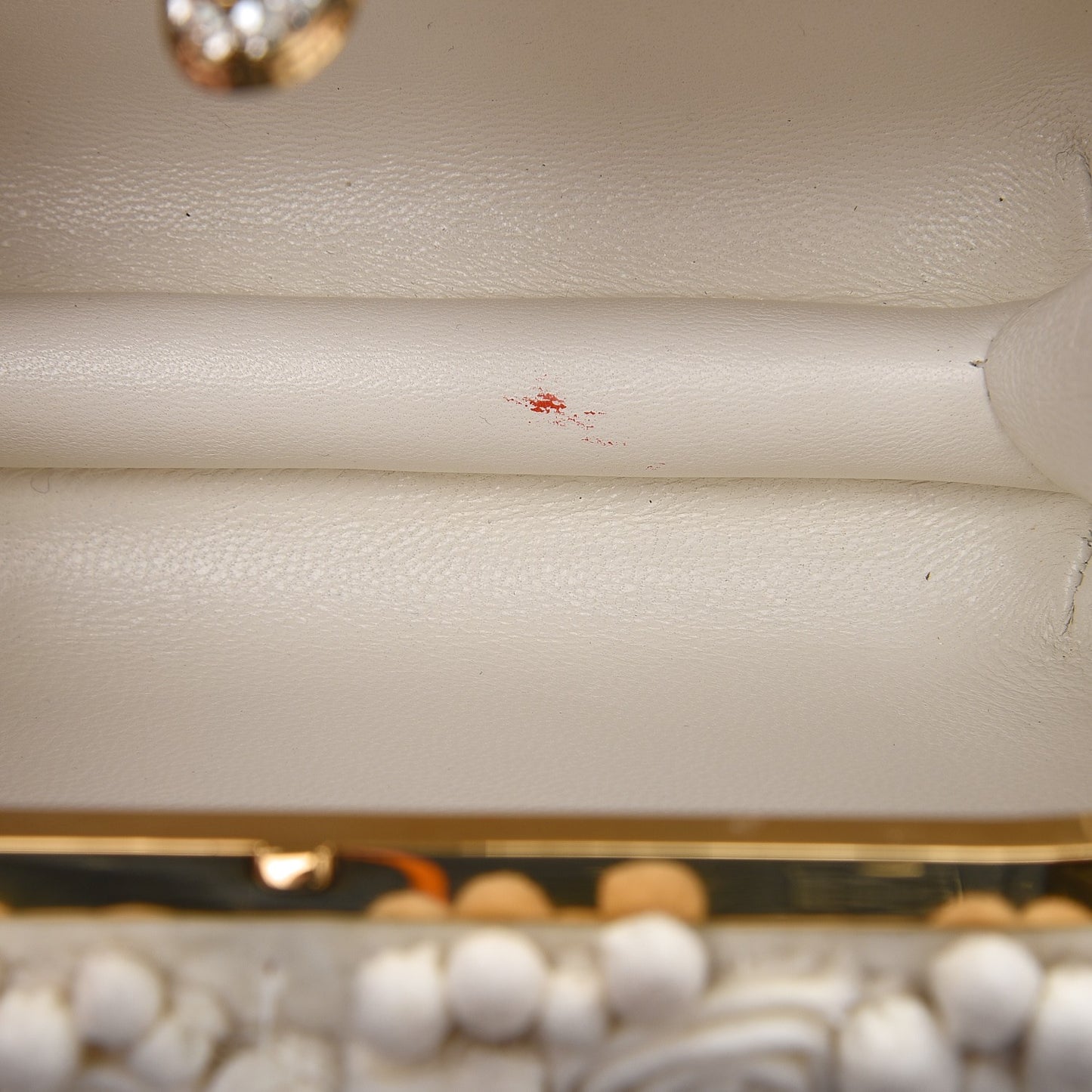Velvet Glory Skull 3D Flower Box Clutch Ivory