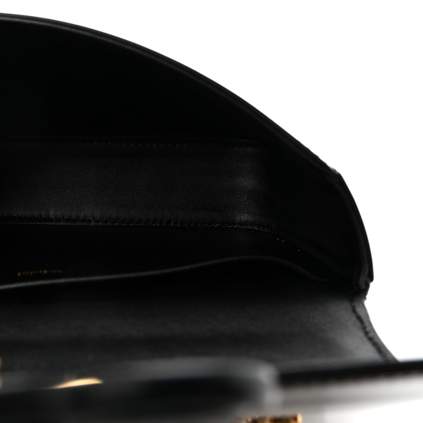Shiny Calfskin Cuir Triomphe Chain Shoulder Bag Black