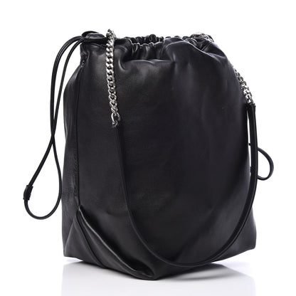 Saint Laurent Lambskin Teddy Drawstring Bag Black 4 of 9