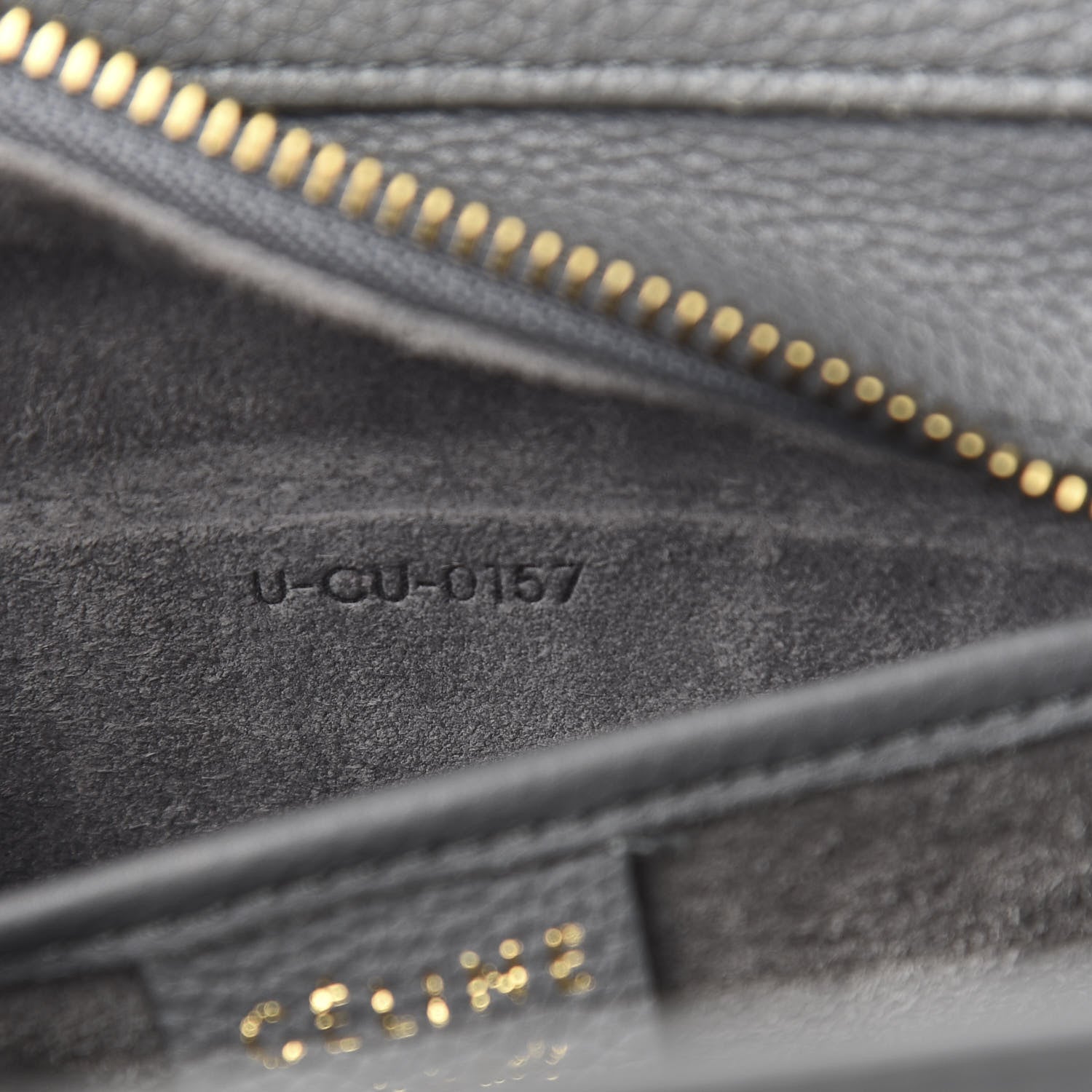 Celine Drummed Calfskin Nano Luggage Kohl 6 of 9