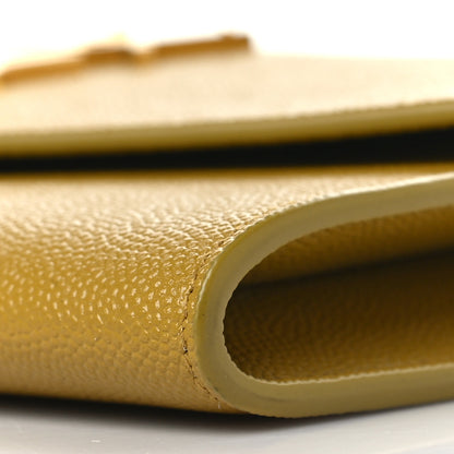Saint Laurent Grain De Poudre Monogram Uptown Chain Wallet Olive 10 of 11