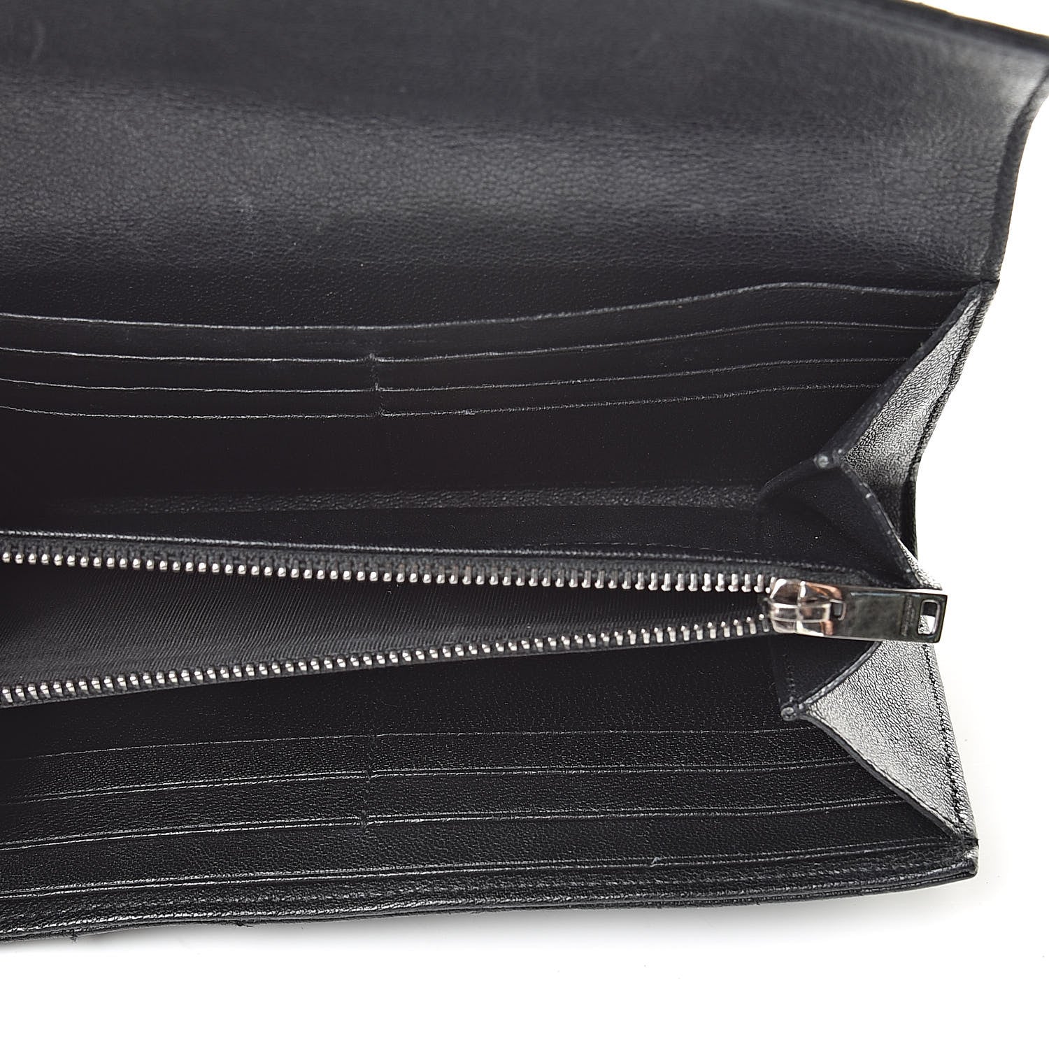 Saint Laurent Lambskin Mixed Matelasse Quilted Large Monogram Envelope Wallet Black 5 of 16