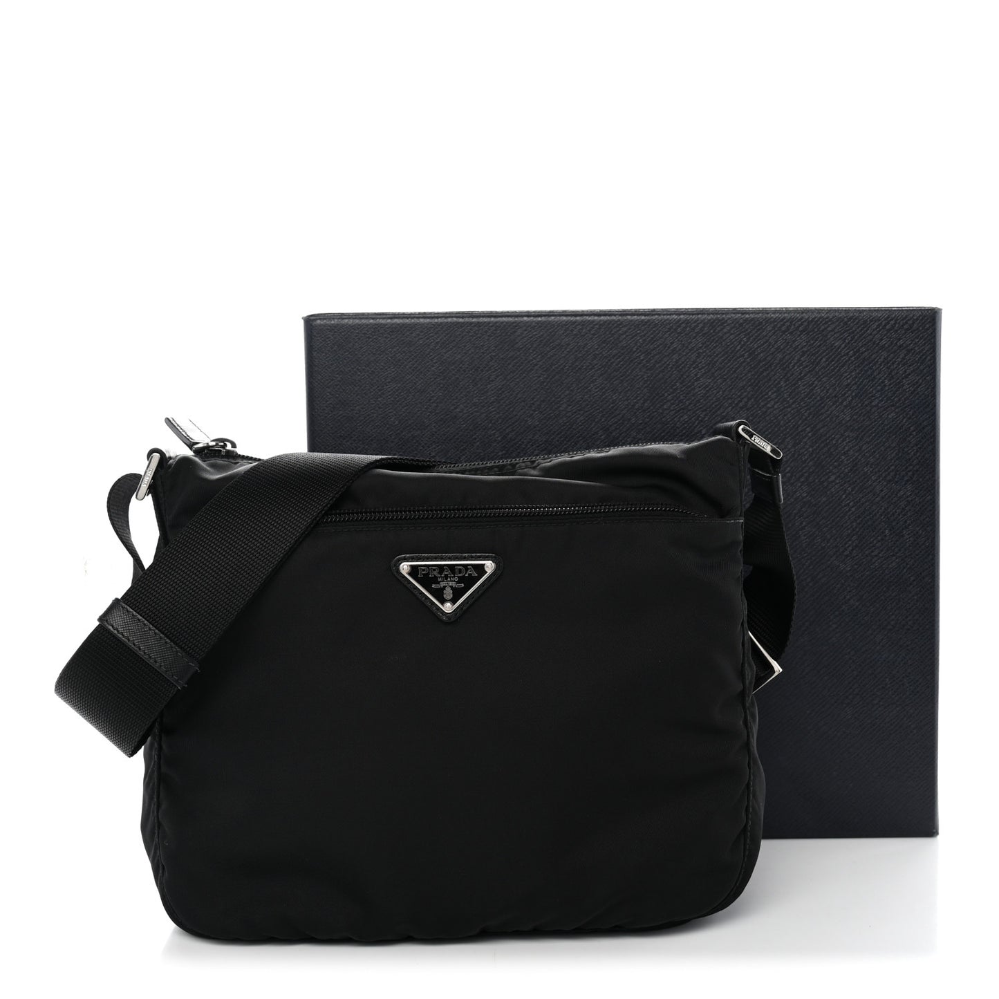 Nylon Vela Messenger Bag Black
