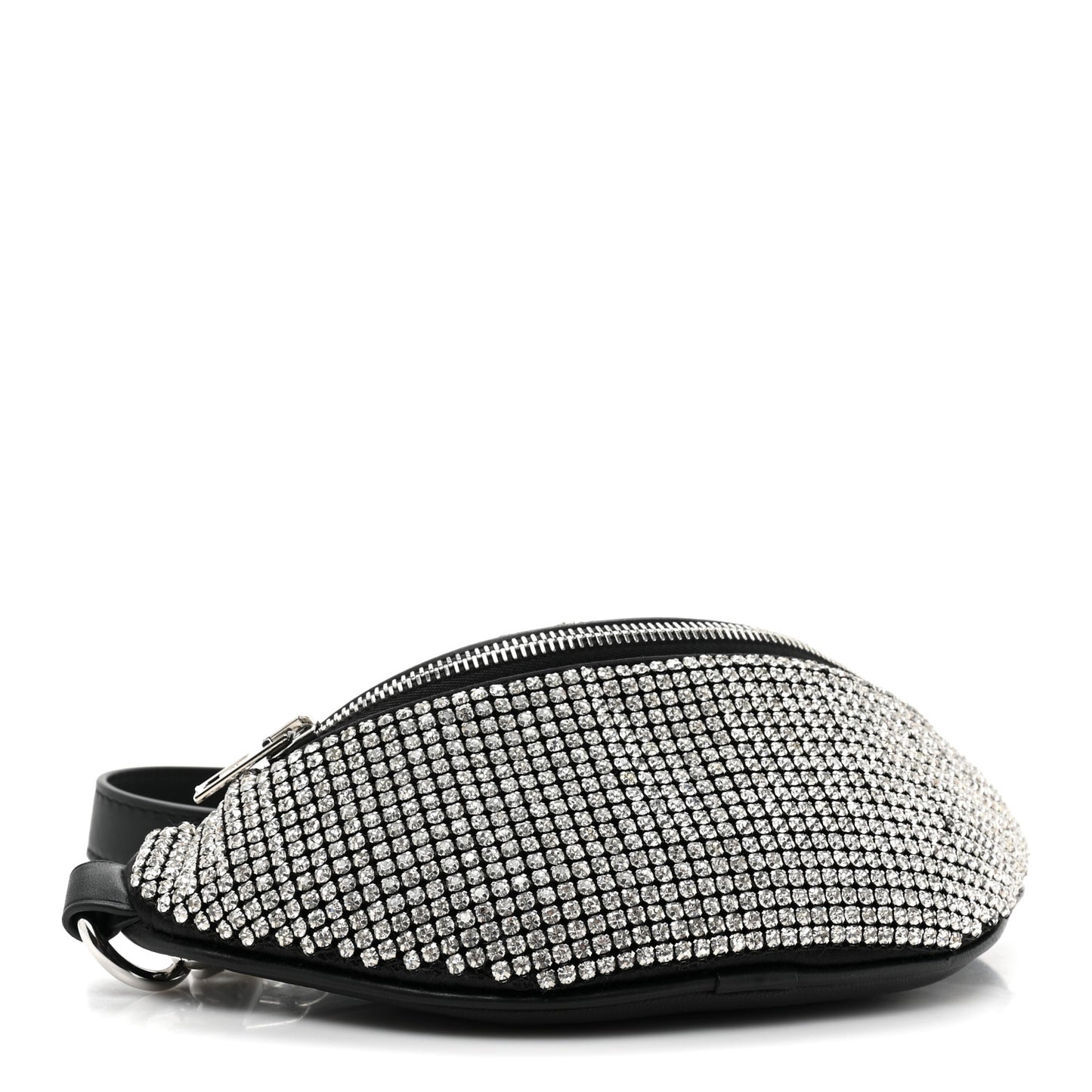 Rhinestone Mesh Mini Attica Belt Bag Black