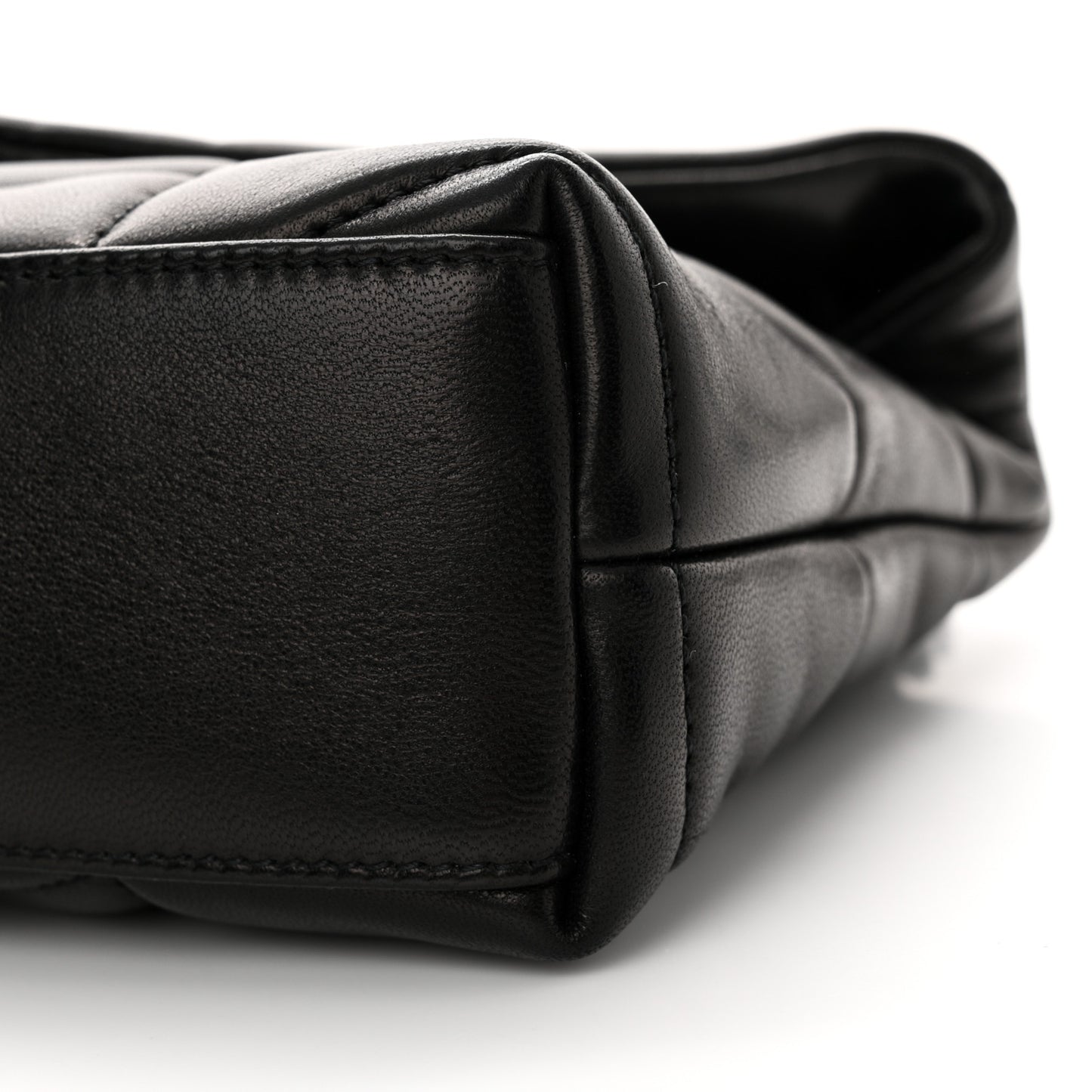 Lambskin Quilted Toy Loulou Puffer Monogram Monochrome Chain Satchel Black
