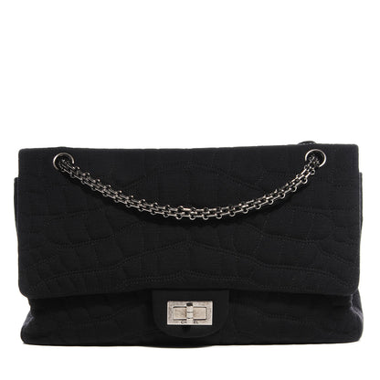 Chanel Jersey Coco's Croc 2.55 Reissue 227 Flap Black 1 of 13