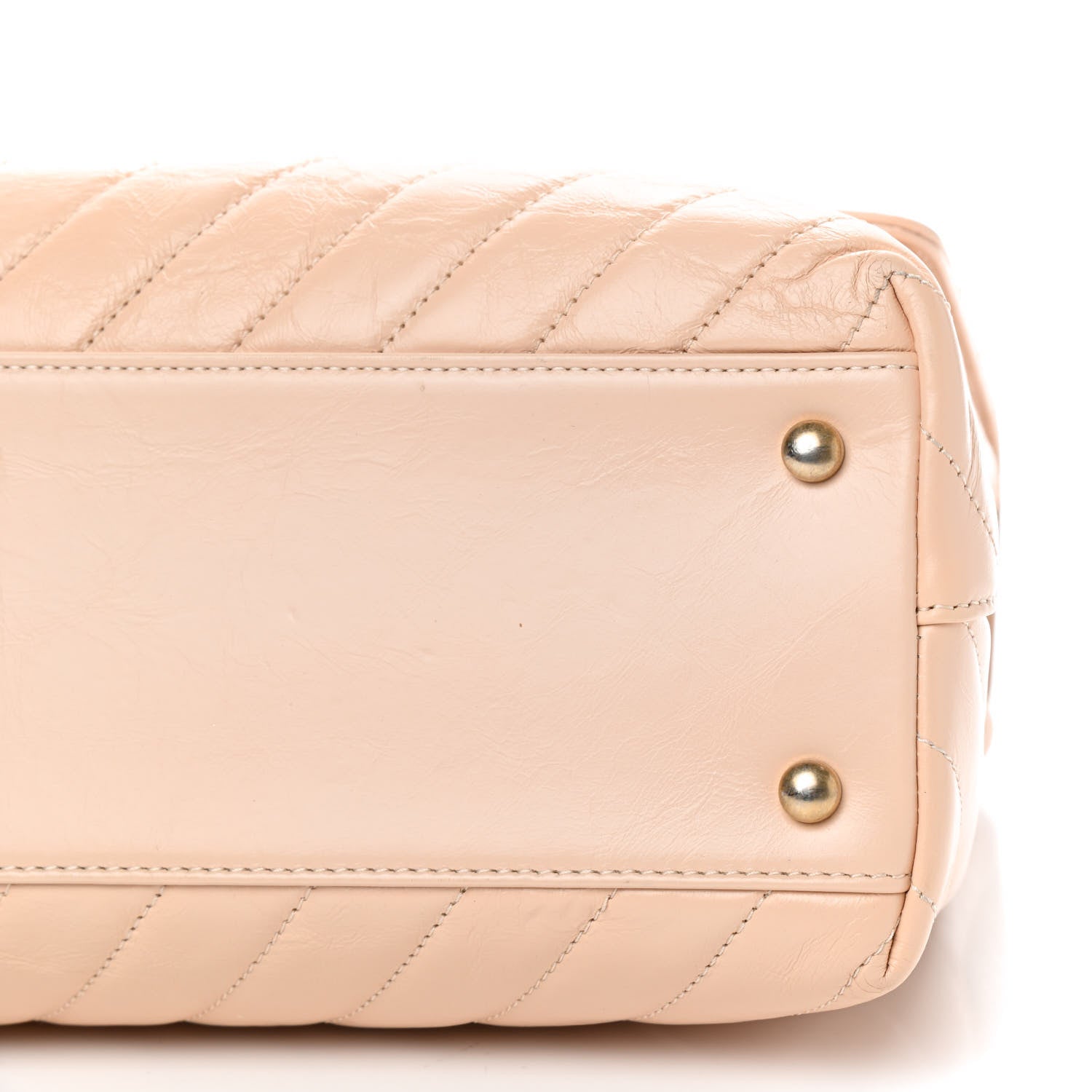 Chanel Calfskin Chevron Quilted Medium Coco Handle Flap Beige 9 of 11