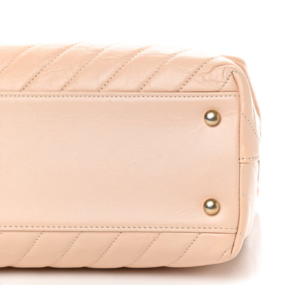 Chanel Calfskin Chevron Quilted Medium Coco Handle Flap Beige 9 of 11