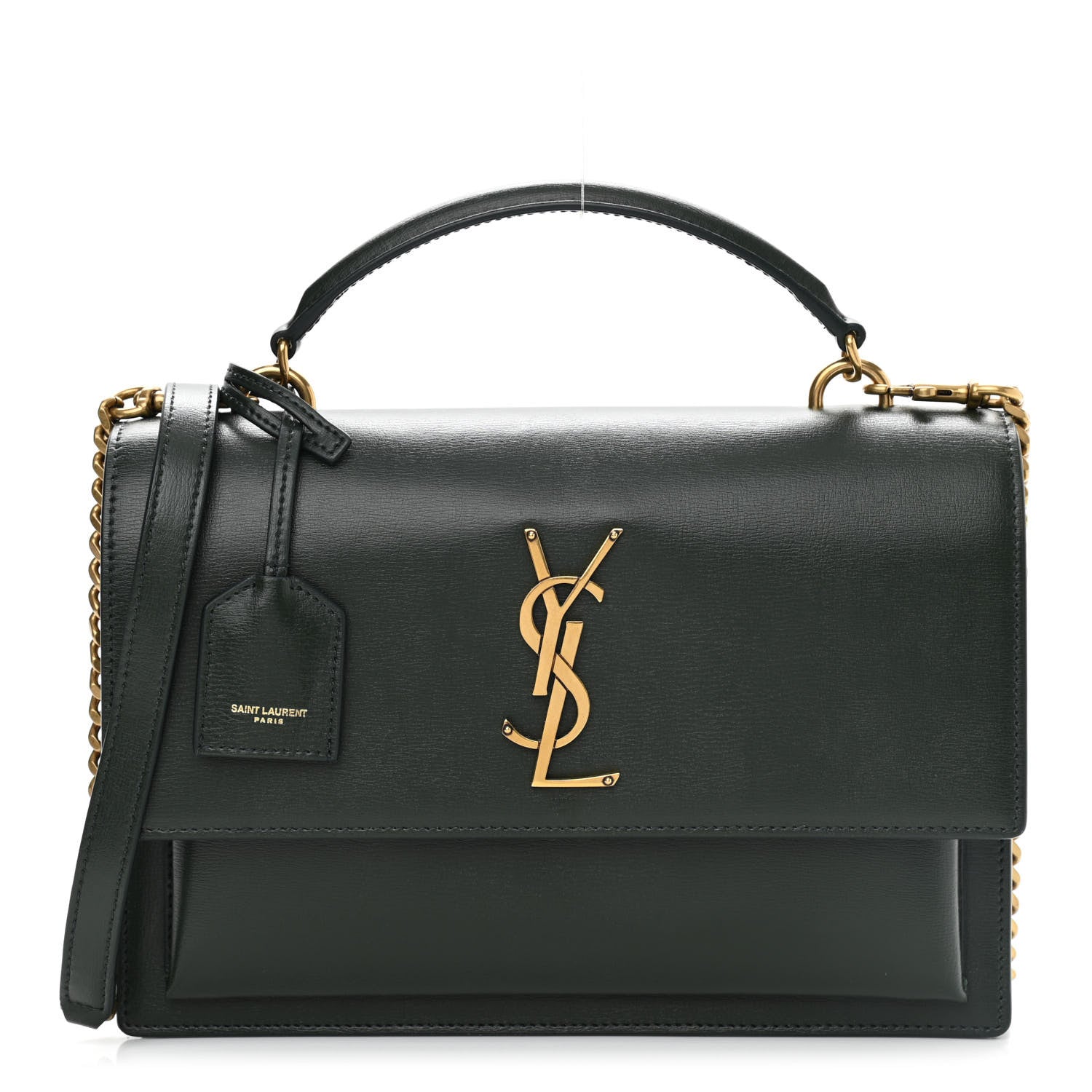 Saint Laurent Calfskin Medium Monogram Sunset New Vert Fonce 1 of 11