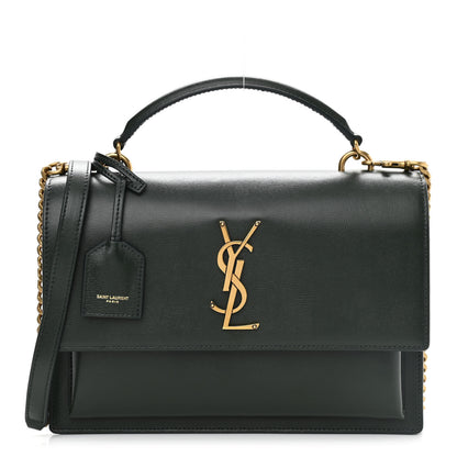 Saint Laurent Calfskin Medium Monogram Sunset New Vert Fonce 1 of 11