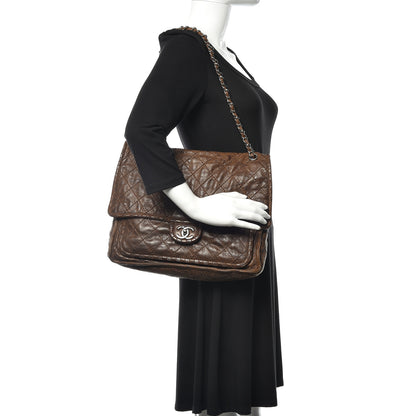 Chanel Aged Crumpled Calfskin Vintage Flap Brown 2 of 17