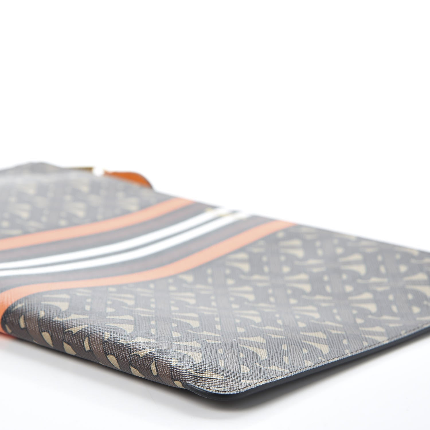 Burberry E-Canvas Monogram Stripe Zip Pouch Bridle Brown 6 of 8