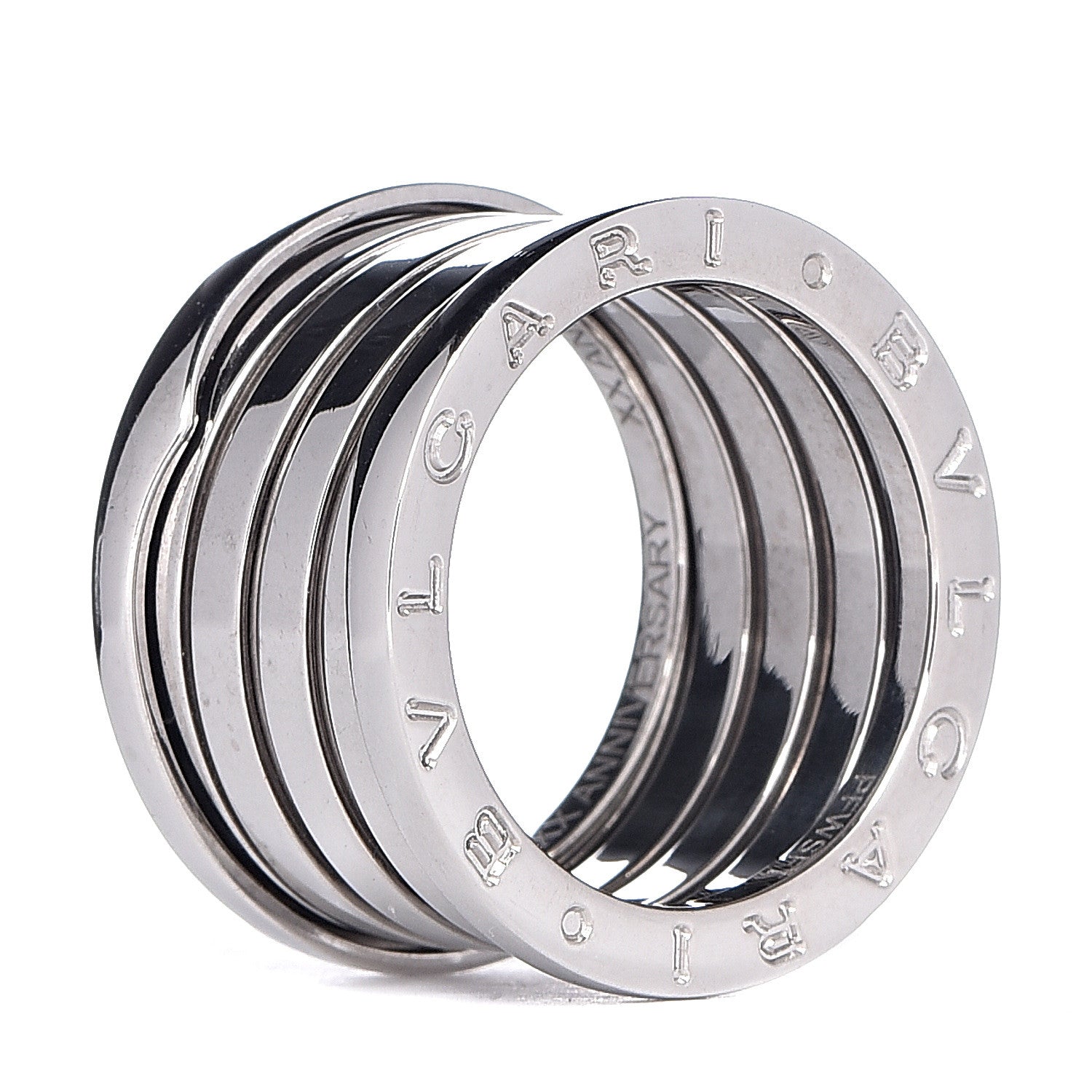 Bulgari 18K White Gold B.Zero1 Five-Band XX Anniversary Ring 54 6.75 3 of 7