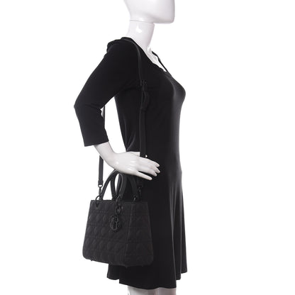 Christian Dior Ultra Matte Calfskin Cannage Medium Lady Dior Black 2 of 10