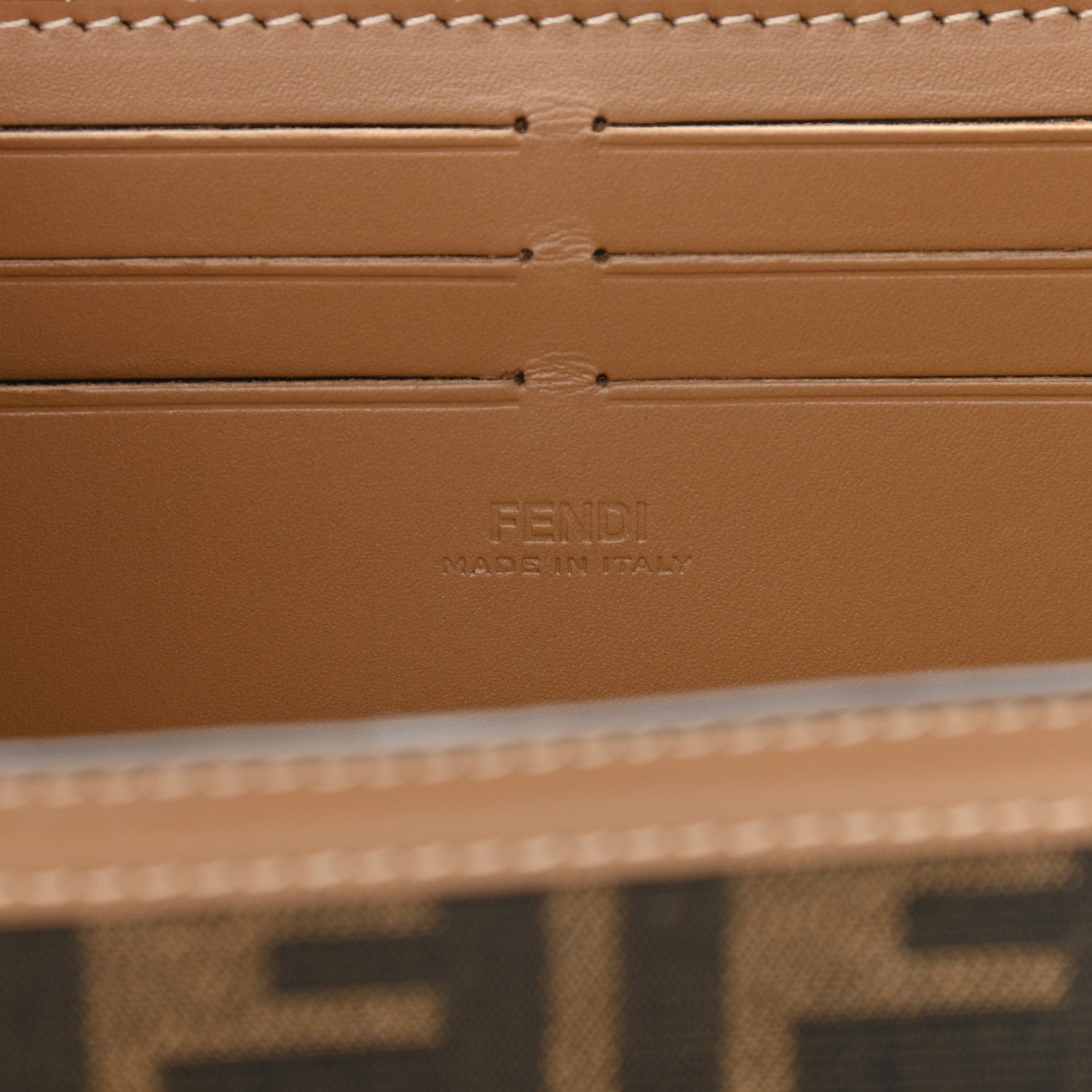 Fendi Recycled Fabric Jacquard Vitello King FF 1974 Baguette Soft Trunk Tobacco Moro Sand 6 of 10