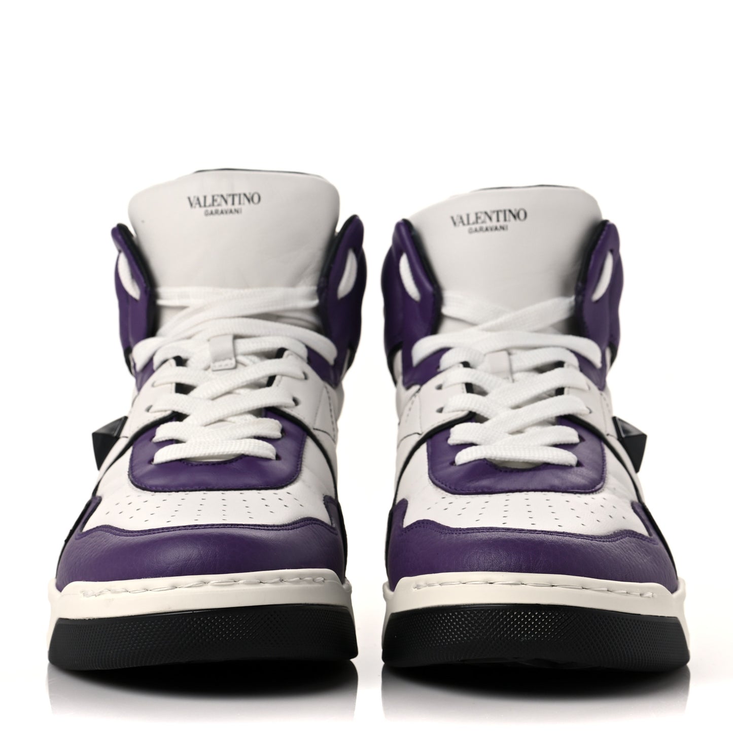 Nappa Mens One Stud High Top Sneakers 43 White Indian Violet Black