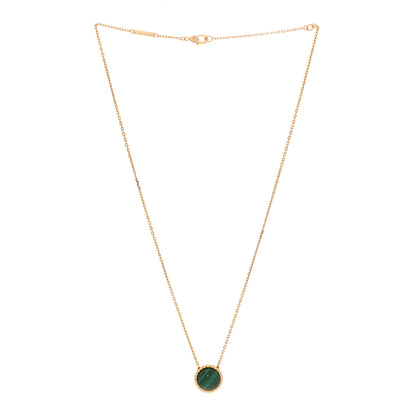 Van Cleef & Arpels 18K Yellow Gold Malachite Perlee Couleurs Pendant Necklace 3 of 6