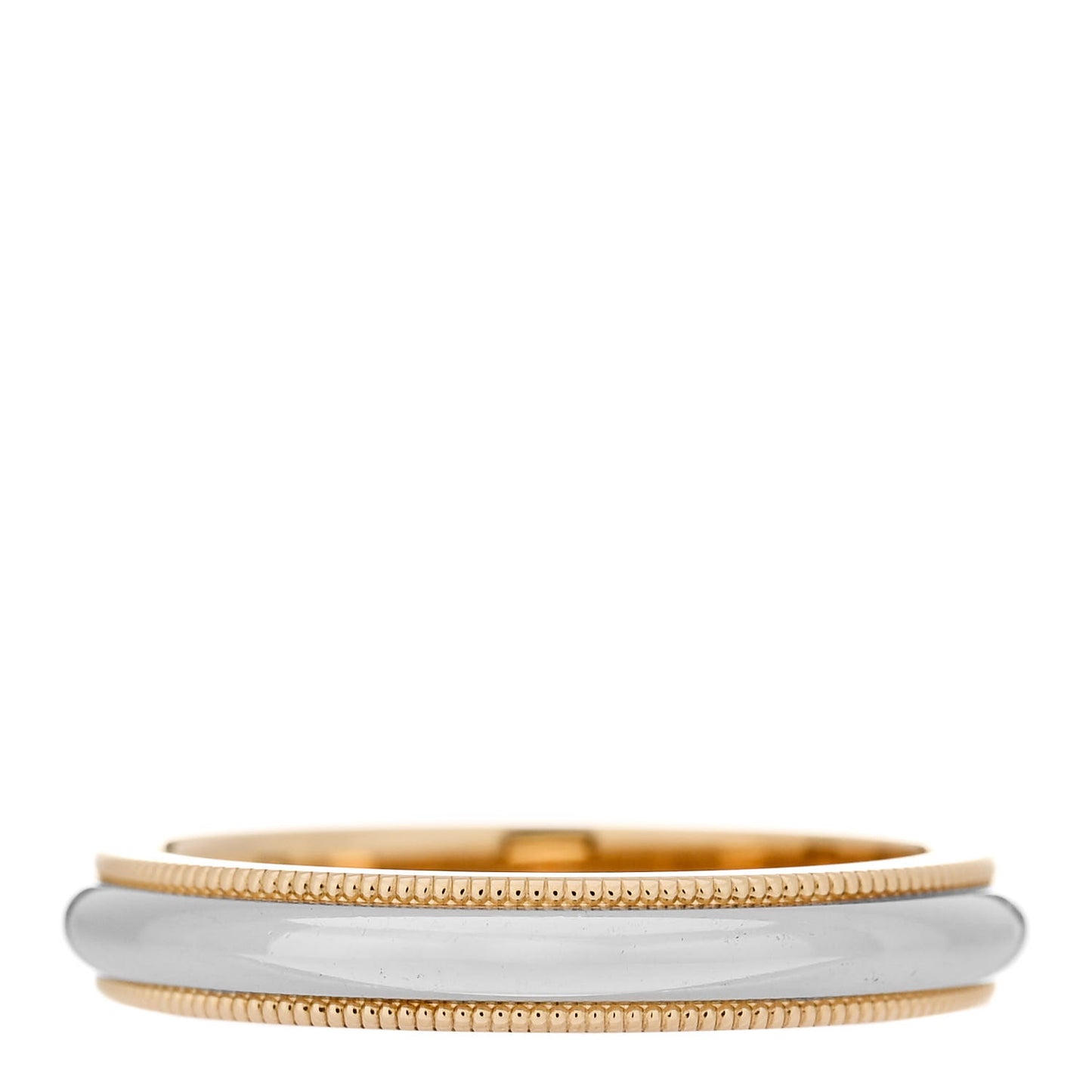 Platinum 18K Yellow Gold 3.5mm Milgrain Wedding Band Ring 54 7