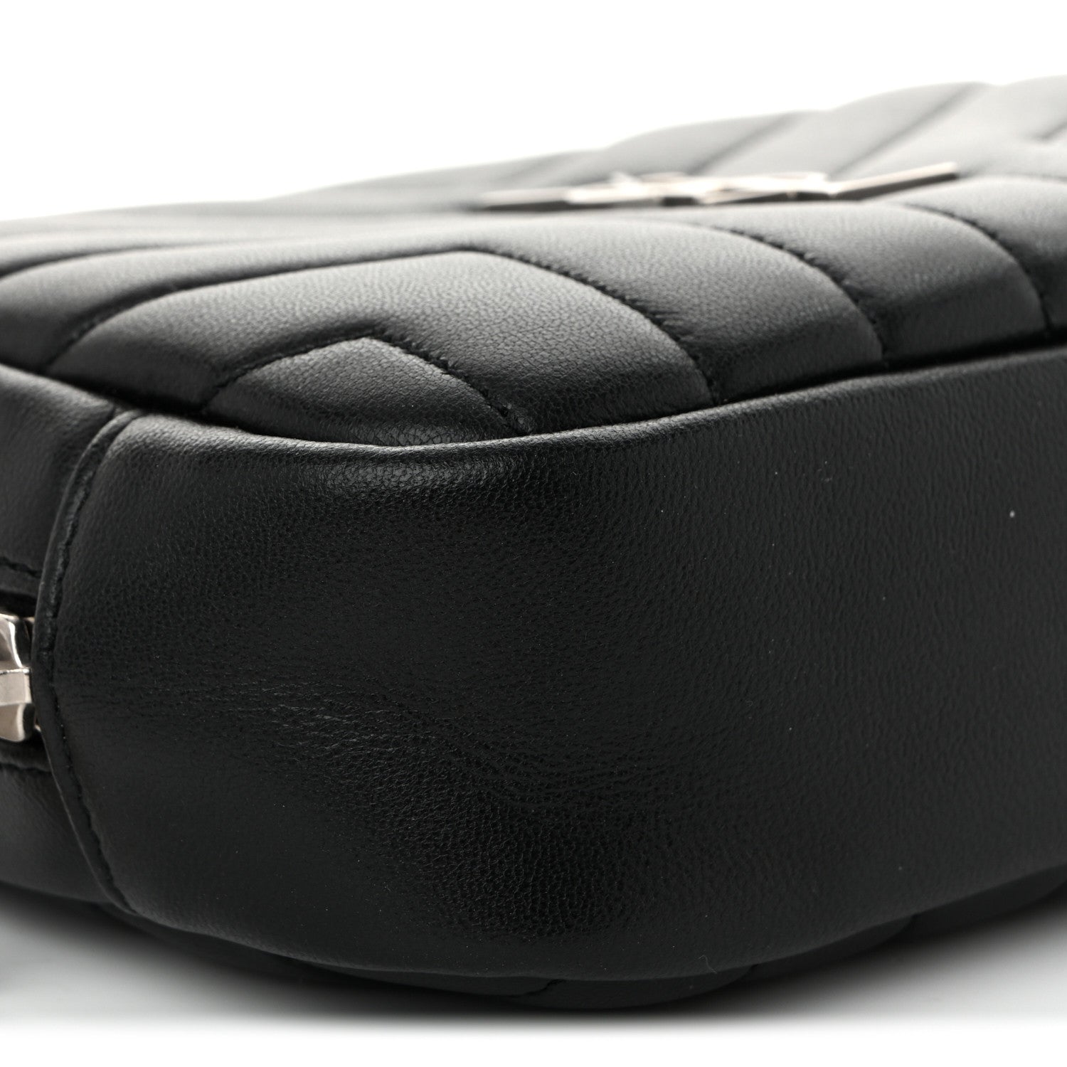 Saint Laurent Lambskin Y Quilted Monogram Loulou Cosmetic Case Black 8 of 9