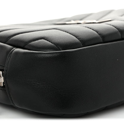 Saint Laurent Lambskin Y Quilted Monogram Loulou Cosmetic Case Black 8 of 9