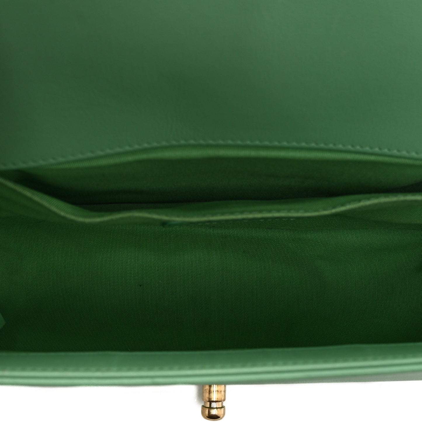 Calfskin Quilted Medium Boy Flap Green