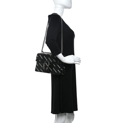 Gucci X BALENCIAGA Calfskin Logo Print Small Dionysus Shoulder Bag Black 2 of 9