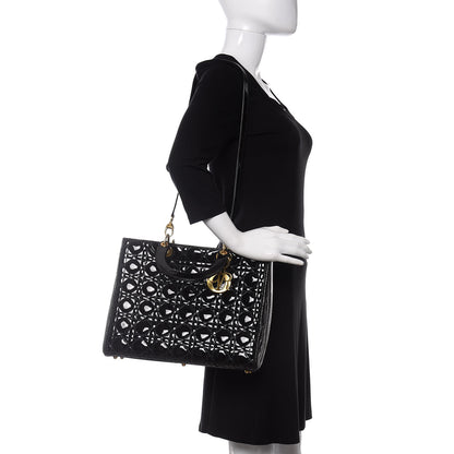 Christian Dior Patent Cannage Large Lady Dior Black 3 of 10