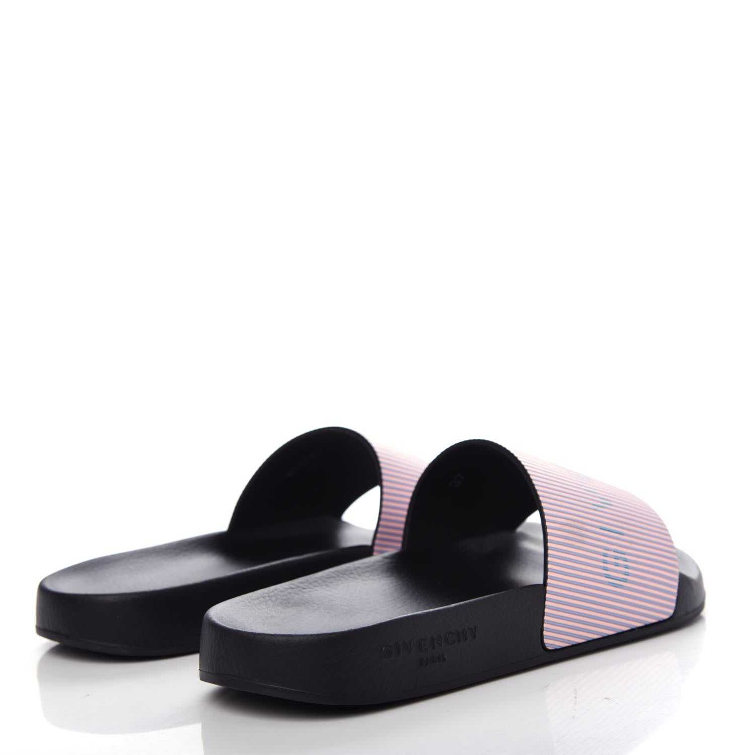 Givenchy Metallic Calfskin Logo Womens Pool Slide Sandals 37 Light Pink 4 of 12