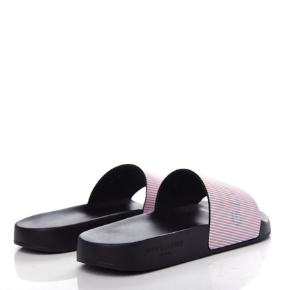 Givenchy Metallic Calfskin Logo Womens Pool Slide Sandals 37 Light Pink 4 of 12