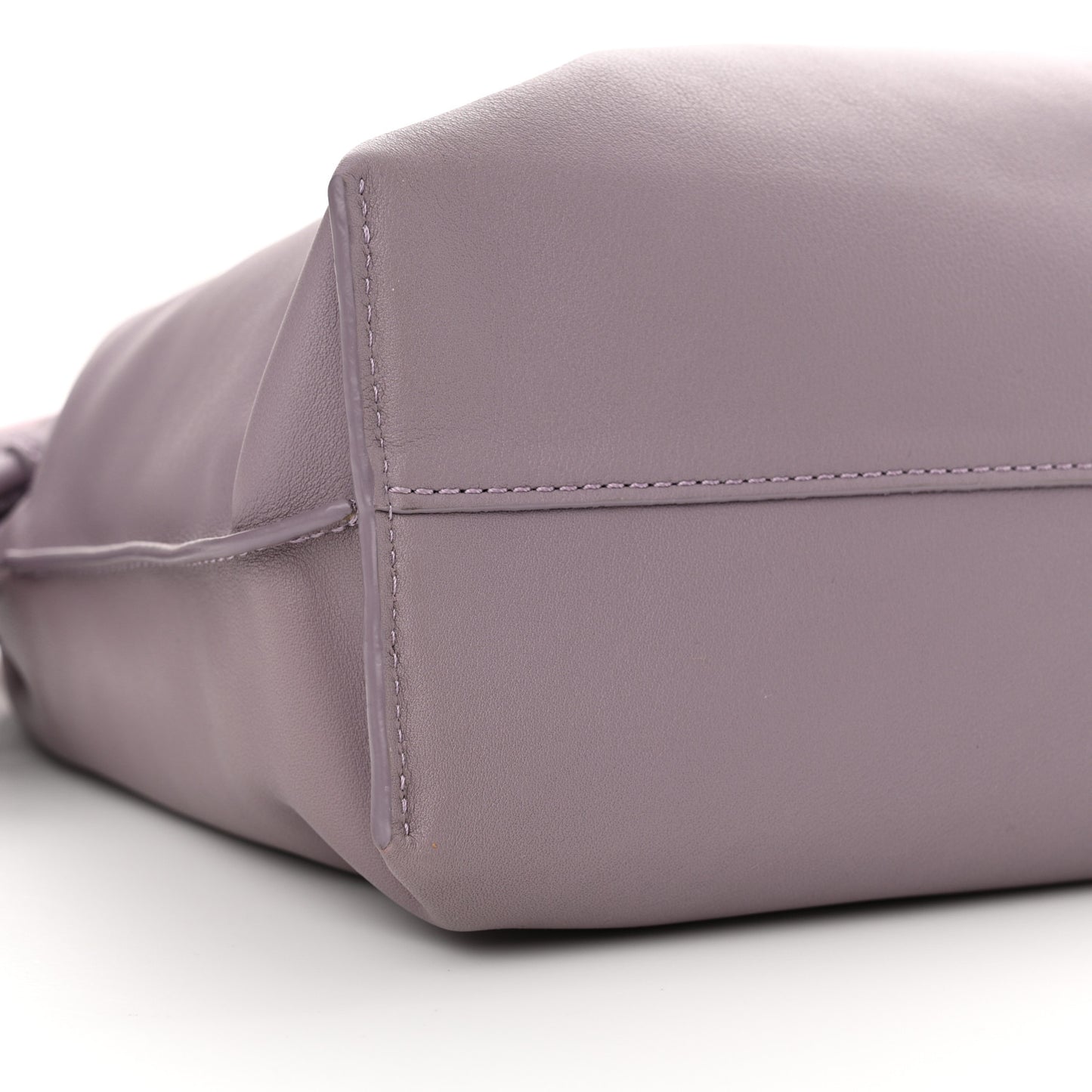 Calfskin Monochrome Flamenco Knot Clutch Pale Aubergine Glaze