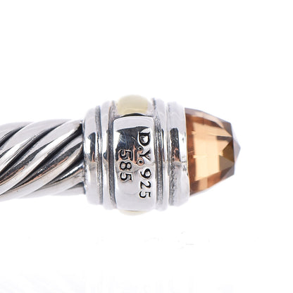David Yurman Sterling Silver 14K Yellow Gold Citrine 5mm Cable Classics Bracelet M 5 of 6