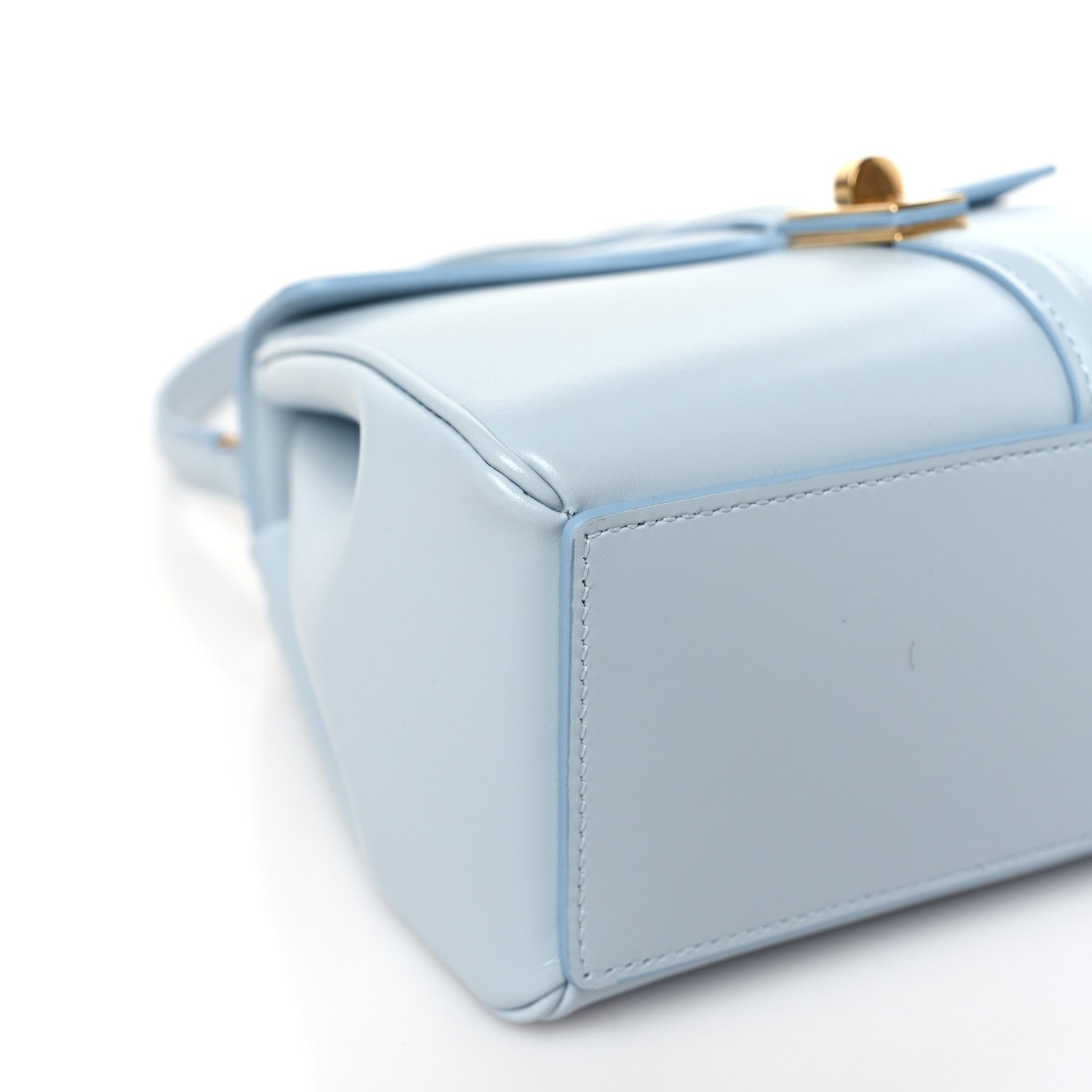 Celine Satinated Calfskin Mini 16 Top Handle Bag Pale Blue 8 of 9