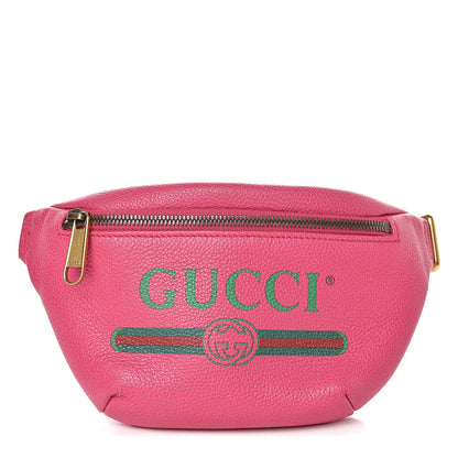 Gucci Grained Calfskin Small Logo Belt Bag Box Pink Green 1 of 10