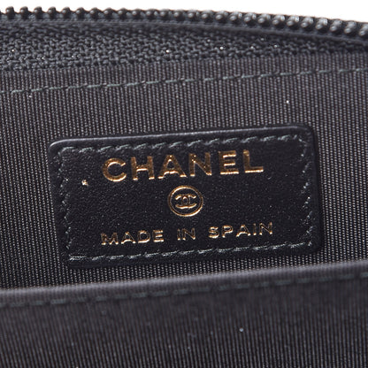 Chanel Caviar Quilted Boy Zip Around Coin Purse Wallet Black 6 of 8