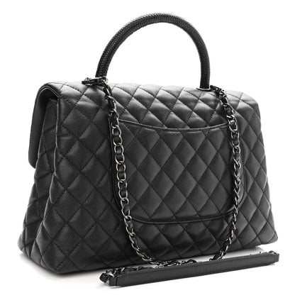 Chanel Caviar Quilted Medium Coco Handle Flap Black 3 of 9