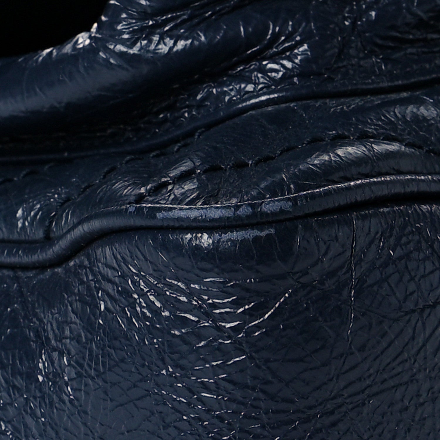 Saint Laurent Crinkled Calfskin Matelasse Monogram Medium Niki Chain Satchel Deep Marine 9 of 14