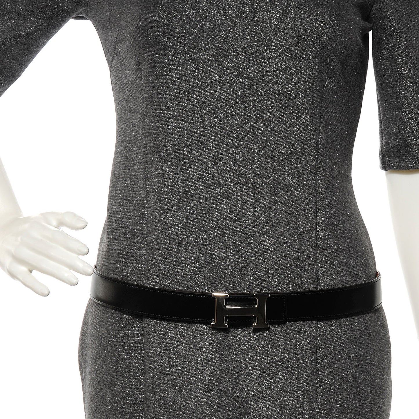 Togo and Box Reversible Constance 32mm H Belt 90 Gold Noir