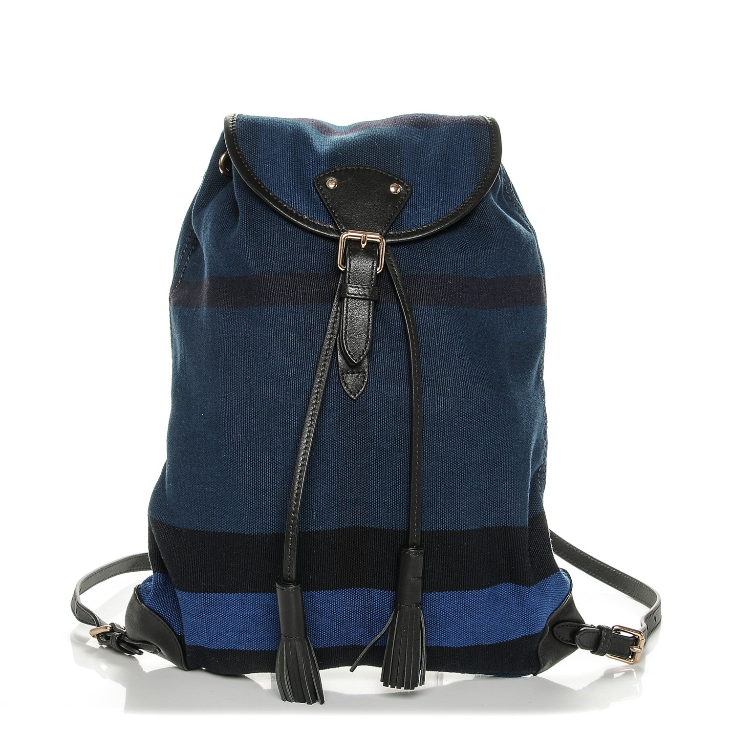 Burberry Overdyed Canvas Mega Check Medium Chiltern Backpack Ultramarine Blue 1 of 6