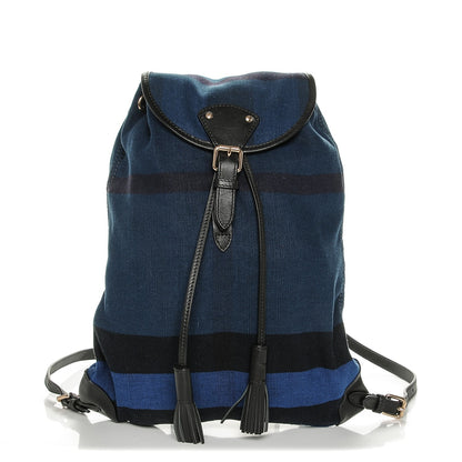 Burberry Overdyed Canvas Mega Check Medium Chiltern Backpack Ultramarine Blue 1 of 6