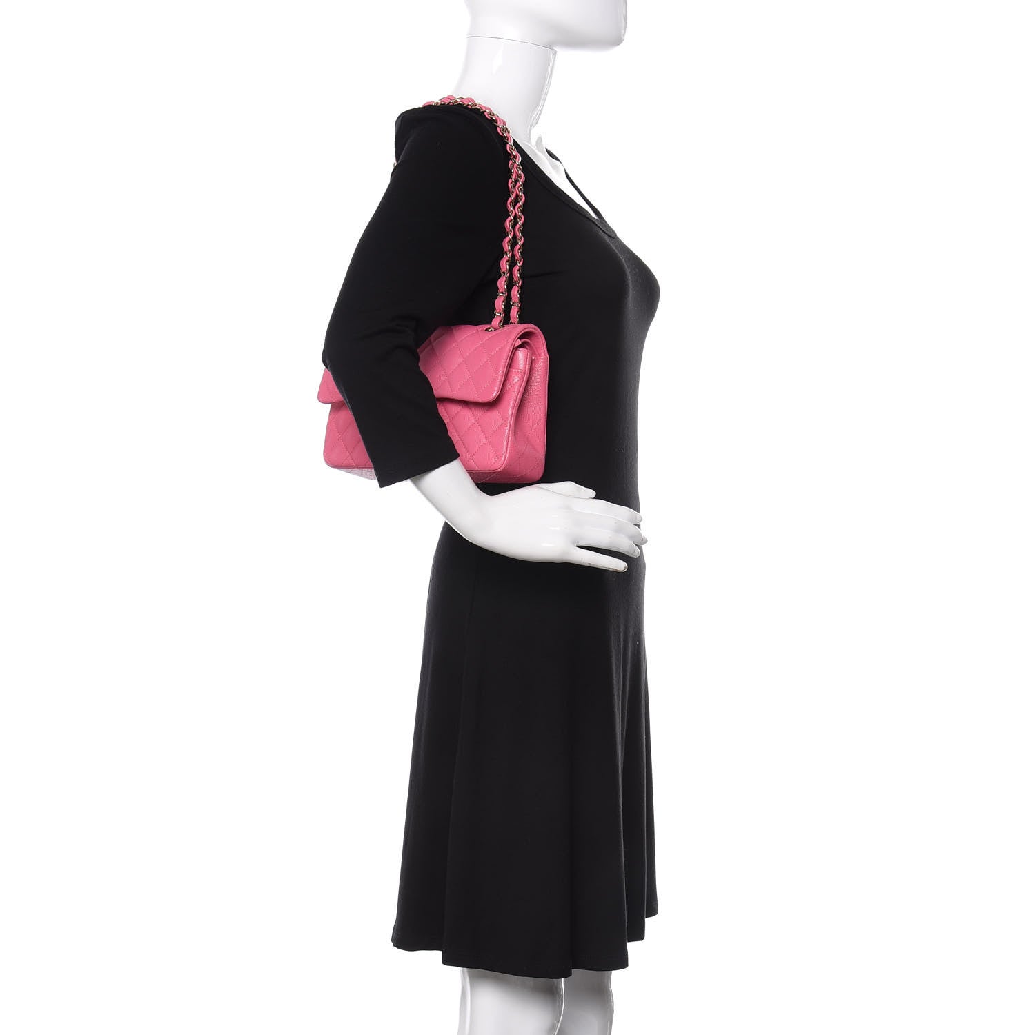 Chanel Caviar Quilted Small Double Flap Pink 2 of 11