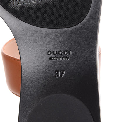 Gucci Calfskin GG Marmont Thong Sandals 37 Cognac 6 of 8