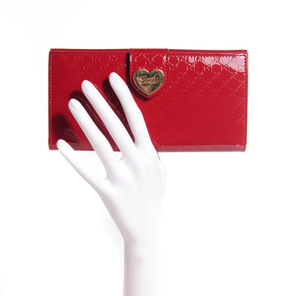 Gucci Patent Microguccissima Heart Continental Wallet Red 2 of 8
