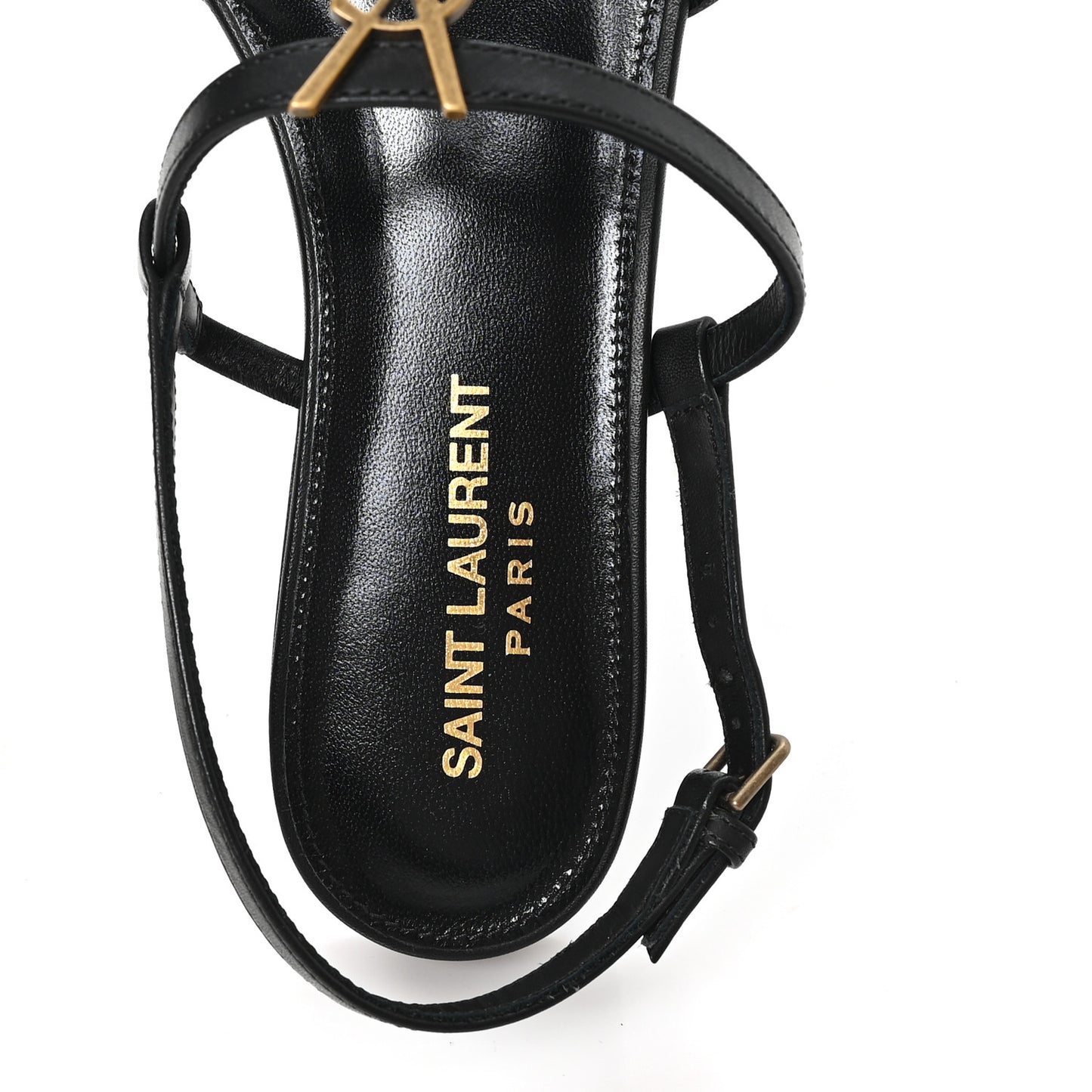Calfskin Cassandra Monogram Sandals 37 Black