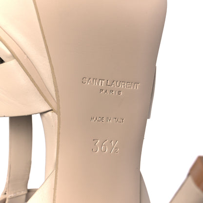 Saint Laurent Calfskin Tribute Platform Sandals 75 36.5 Nude Powder 8 of 9