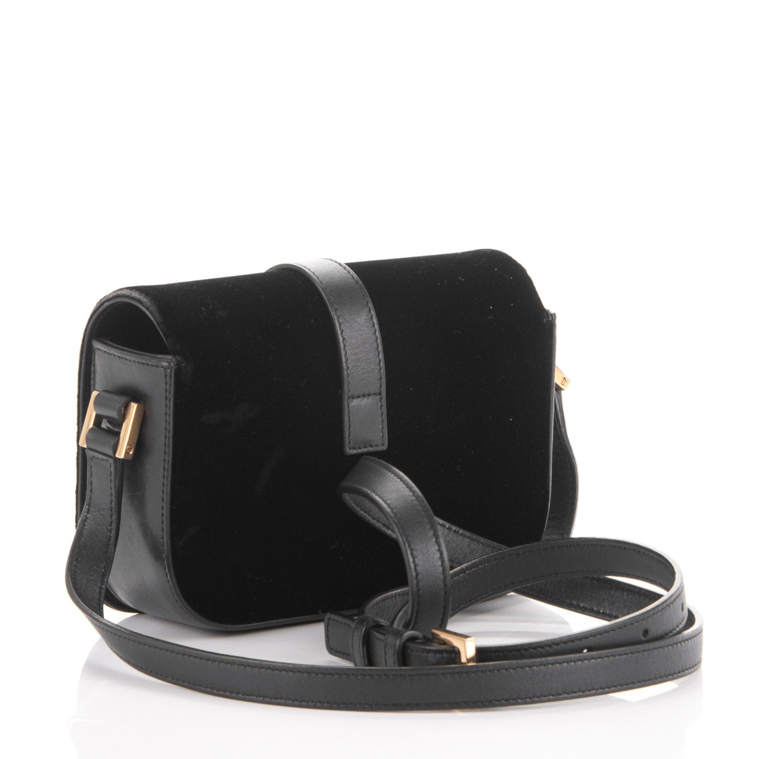 Saint Laurent Velvet Small Monogram Universite Shoulder Bag Black 3 of 6