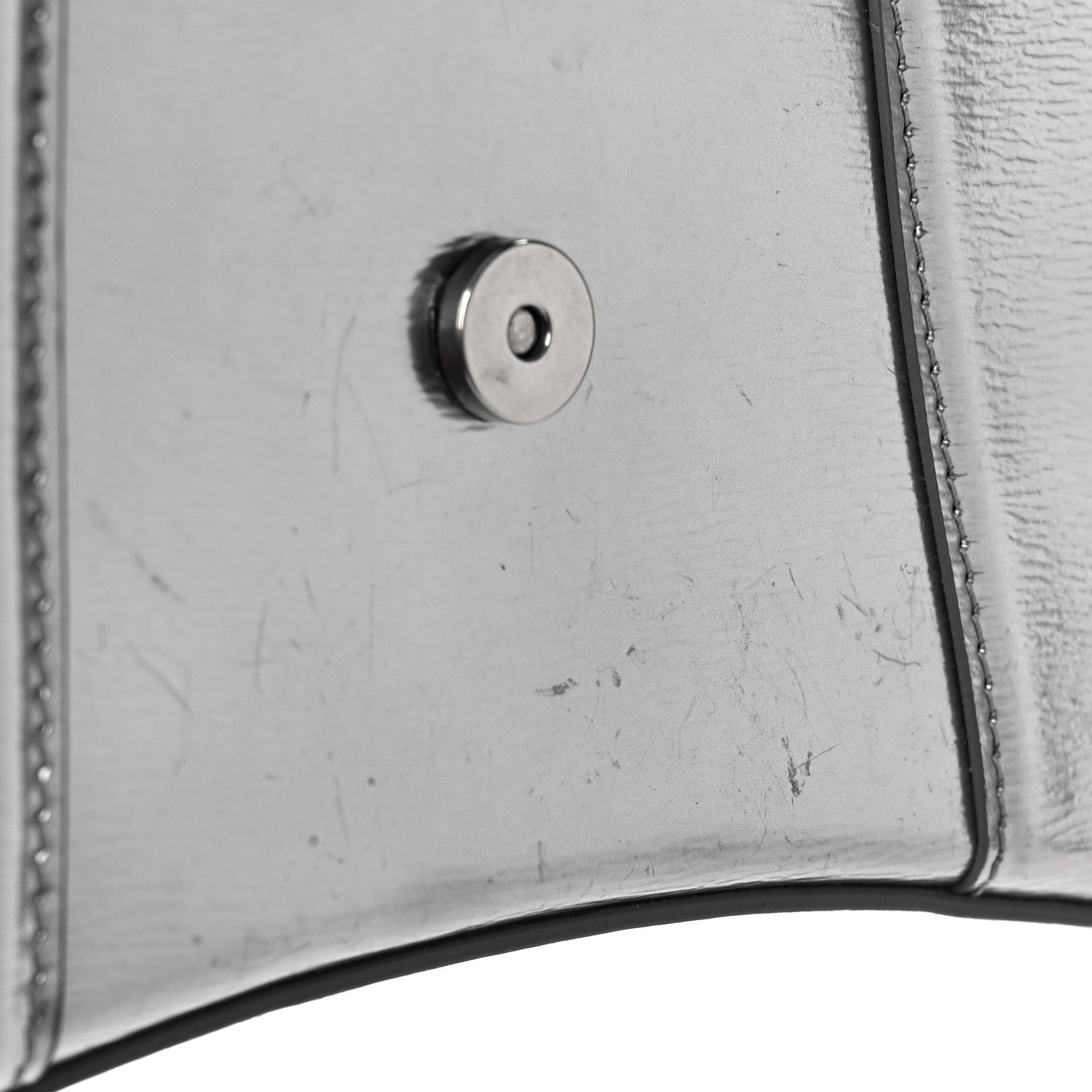 Balenciaga Metallic Textured Calfskin Hourglass Top Handle Bag XS Silver 11 of 14