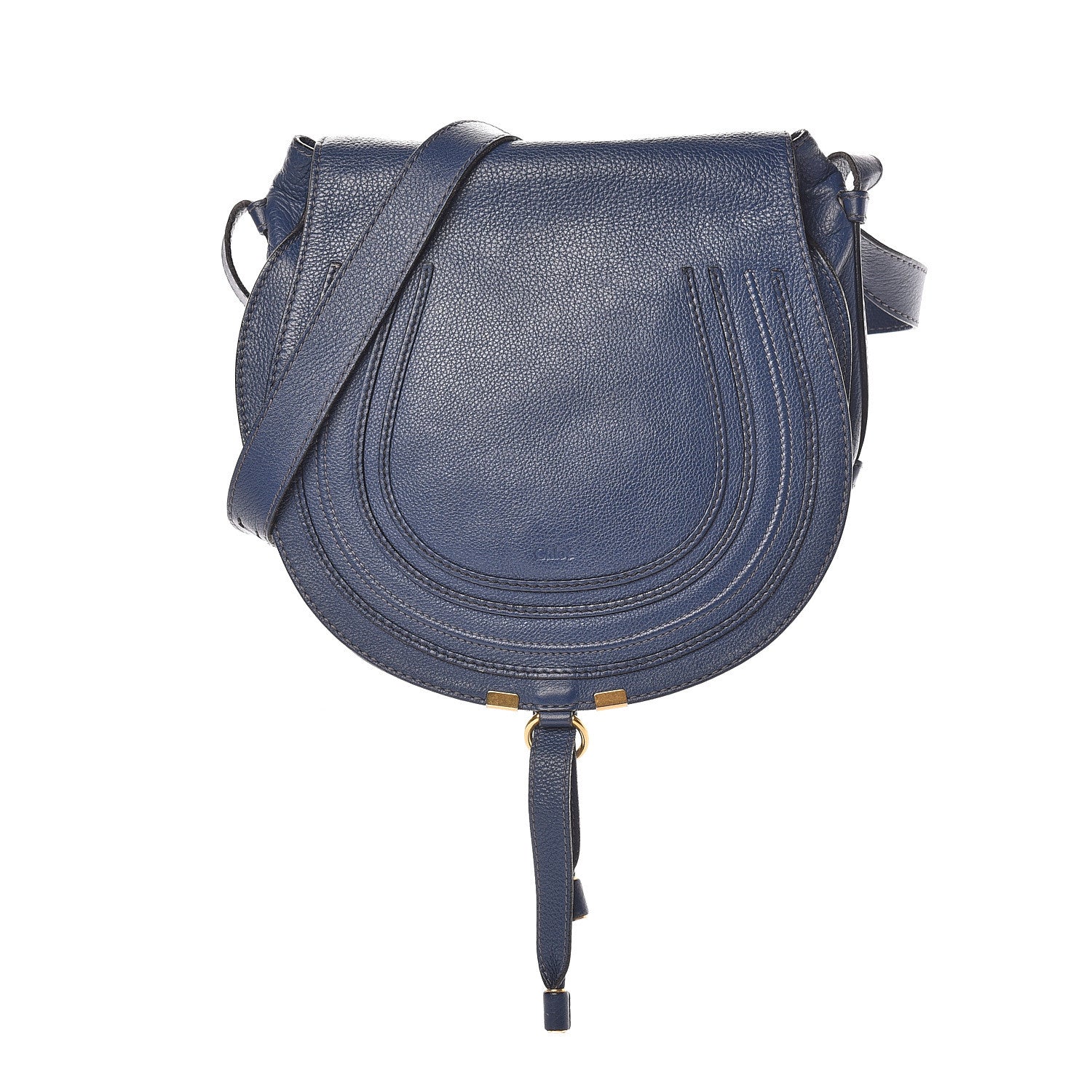 Chloe Calfskin Medium Marcie Round Crossbody Bag Royal Navy 1 of 15